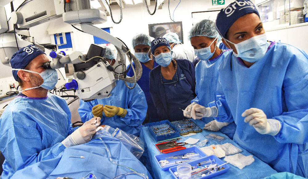 Orbis physicians performing operation in Ethiopia