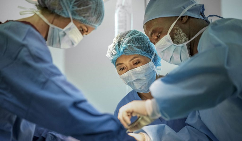 Neurosurgeons Operating on Patient