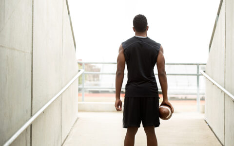 Man holding football