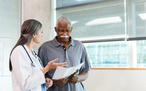 Doctor and patient talking