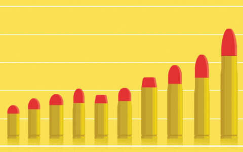 An illustration of bullets increasing in size against the backdrop of a graph.