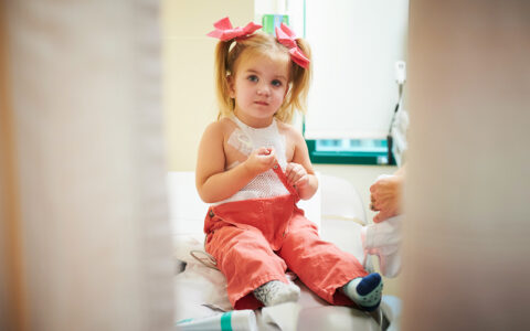 2 year old open heart surgery survivor getting check-up