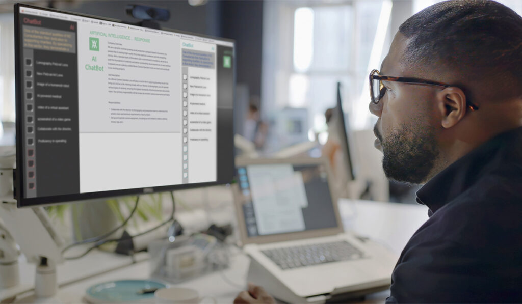 AI chatbot being viewed on a desktop